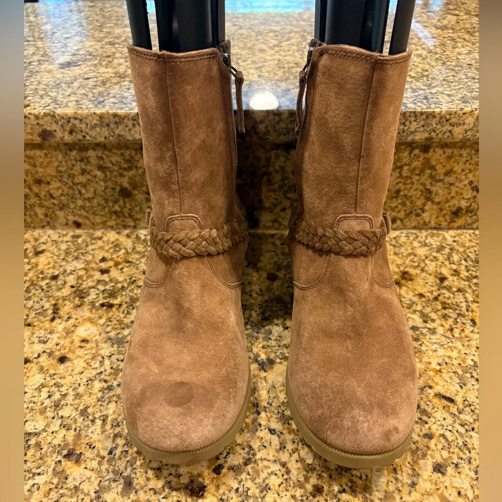 Teva De La Vina Suede Ankle Boot Leather Suede Bootie Brown Size 8.5